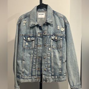 Old Navy Distressed Light Wash Jean Jacket Women’s Size XS
